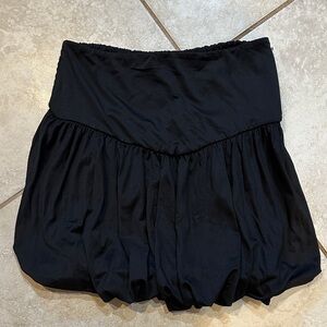NWT! Good Luck Gem GLG Black Knit Bubble Mini Skirt M Balloon Skirt Micro Mini